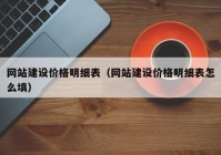 网站建设价格明细表（网站建设价格明细表怎么填）