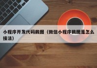 小程序开发代码截图（微信小程序截图是怎么接法）